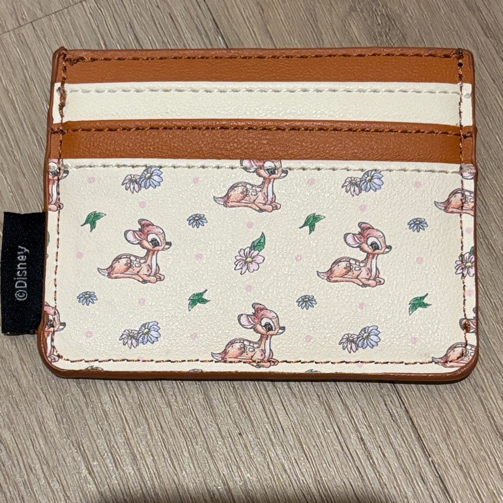 Loungefly Bambi Floral Card Holder - Cream and Tan
